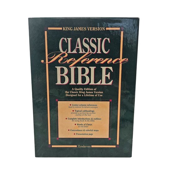 Zondervan Classic Reference Bible King James Version KJV Burgundy Leather Boxed - Picture 1 of 12